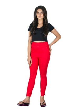 161RVT 4Cats Jumbo Size Trendy Straight Pants - Red