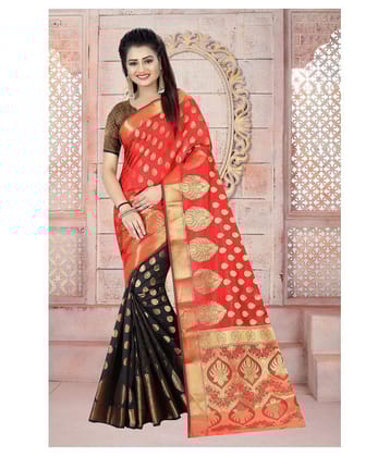 Gazal Fashions - Multicolor Banarasi Silk Saree With Blouse Piece (Pack of 1)