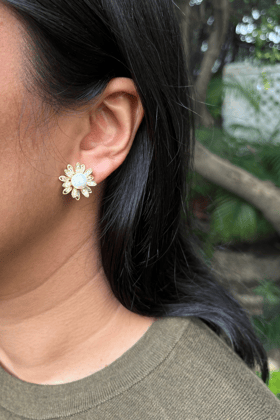 GOLD CLIP-ON PEARL STUDS