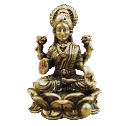 Pure Brass Lakshmi Idol for Home Mandir & Wealth, Height : 2 Inch (BSMAS1869 L)