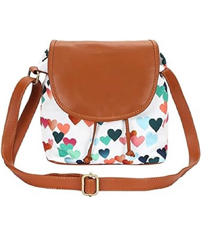 SAKWOODS Sling Bag Canvas Set of 1 ( White )