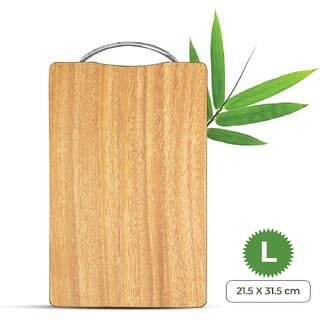 IMECO Bamboo Chopping Board Large (32 x 22 cm), Scratch Resistant Cutting Board