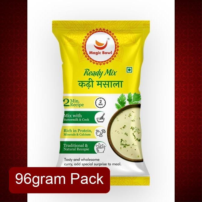 Magic Bowl Ready to Cook Kadhi (2x30g) & Khichadi Mix (2x18g) Combo - Instant Comfort Food Masala Pack of 4 Pouches (Total 96g)