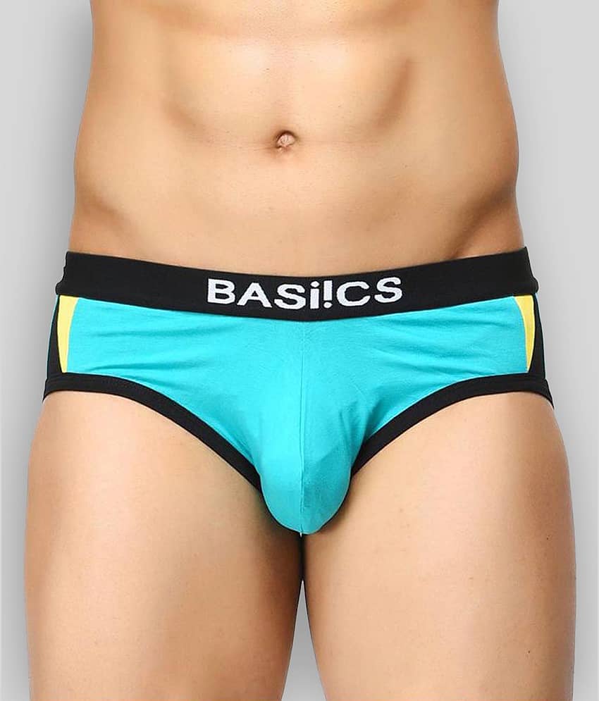BASIICS By La Intimo Pack of 1 Cotton Briefs For Men's ( Blue )