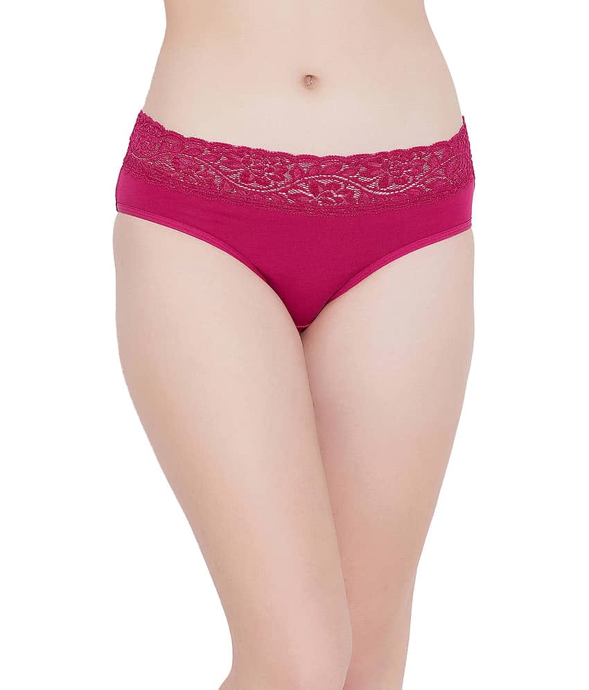 Clovia Pack of 1 Cotton Hipster For Women ( Pink )