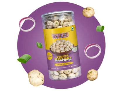 Tharo Roasted Makhana Cream & Onion – Flavoured Crunchy Snack