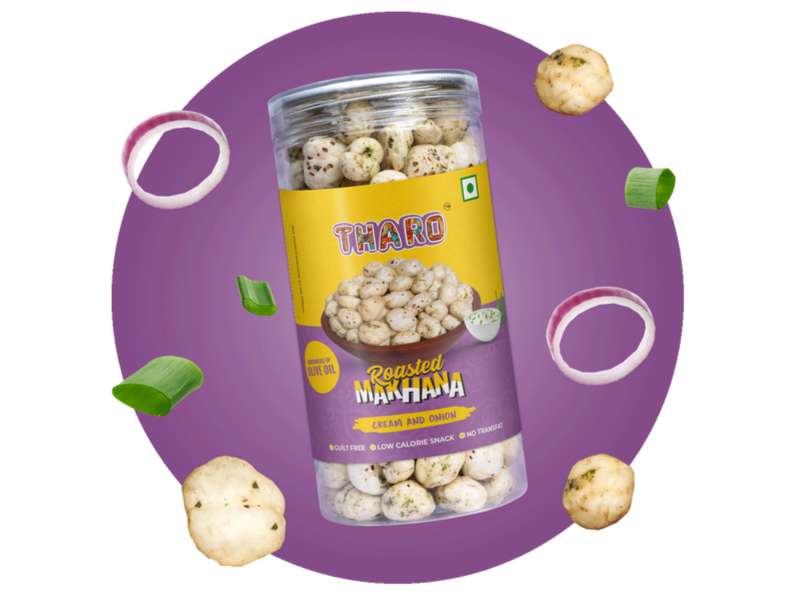 Tharo Roasted Makhana Cream & Onion – Flavoured Crunchy Snack
