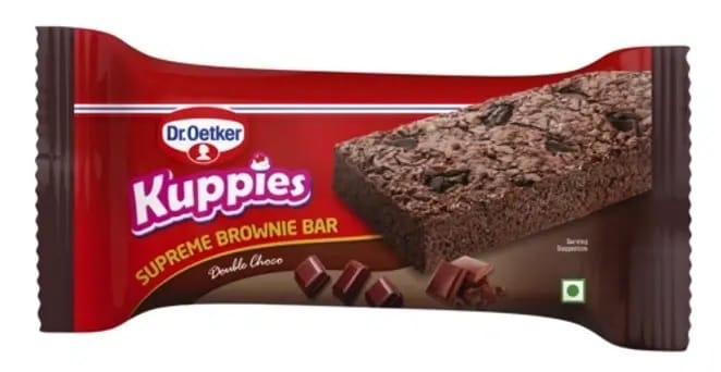 Dr.Oetker Kuppies Supreme Brownie bar Double Choco Cake - Rich Flavour, Soft, Spongy, 135 g