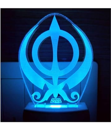 Ajanta Sikh Logo  code; 2076 3D Night Lamp Multi - Pack of 1