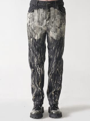 STREAKY GREYSCALE JEANS-XS