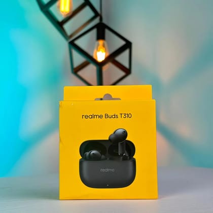 Realme Buds T310 True Wireless in-Ear Earbuds with 46dB Hybrid ANC, 360 Spatial Audio, 12.4mm Dynamic Bass Driver, Upto 40Hrs Battery and Fast Charging (Vibrant Black)
