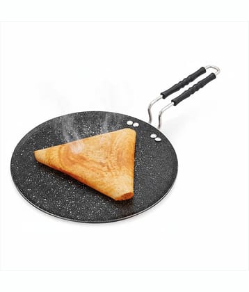 NSVL Non Stick Aluminium Dosa Tawa/Flat Tawa Heavy Bottom Stainless Steel Handle 3 mm Thickness 30 cm Diameter