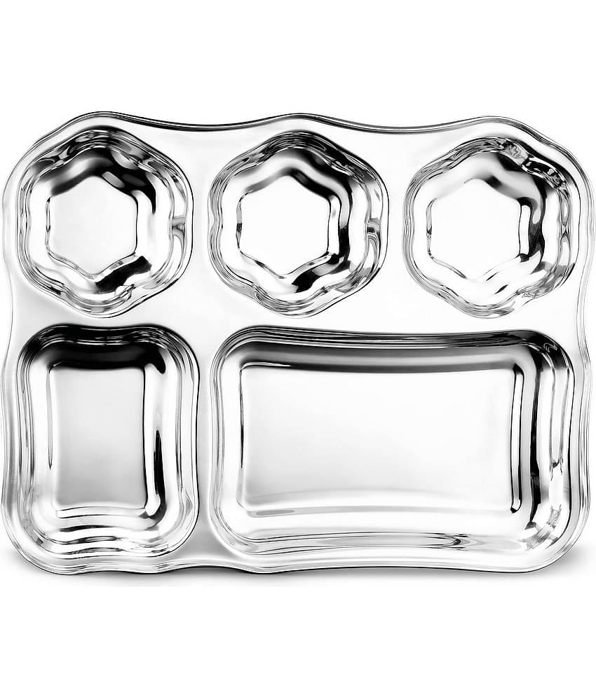 Classic Essentials 1 Pcs Stainless Steel Silver Partition Plate