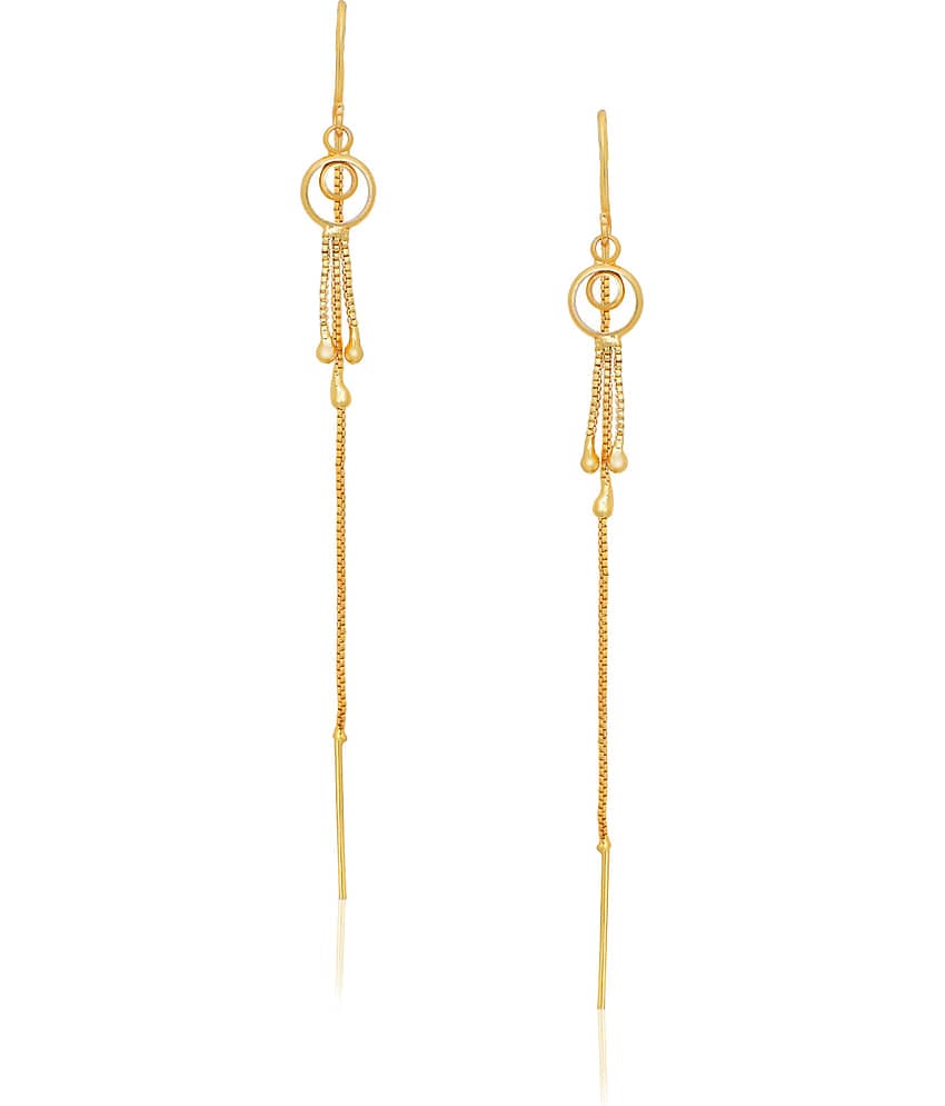 Drashti Collection Golden Jhumki Earrings ( Pack of 1 )
