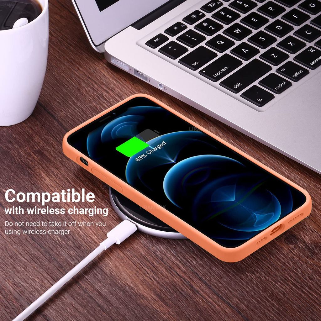 LIRAMARK Liquid Silicone Soft Back Cover Case for Apple iPhone 12 Pro Max (6.7 inch)