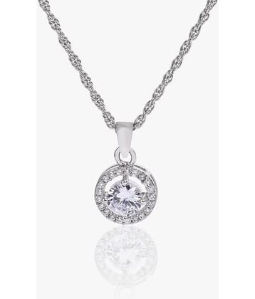 PUJVI - Silver Pendant ( Pack of 1 )