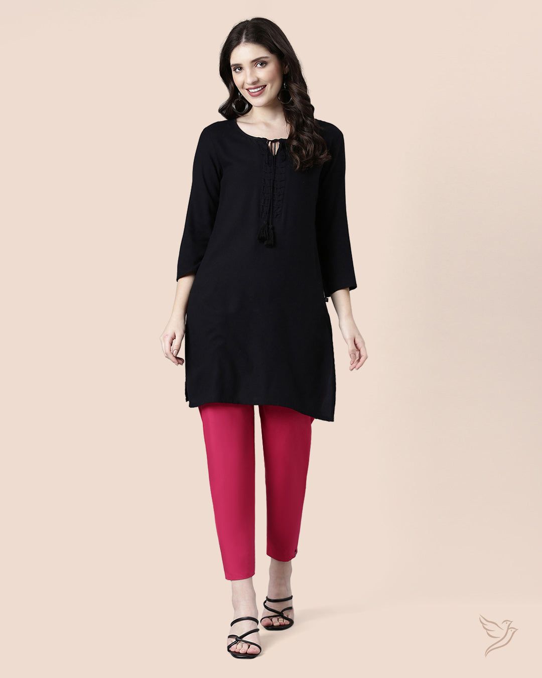 Cotton Kurti Pant - Bubble Gum-S / Bubble Gum