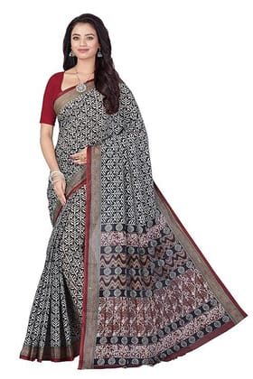 Women's Pure Cotton Printed Saree Without Blouse Piece