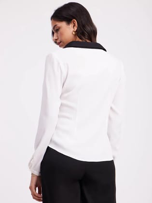 FableStreet White Peter Pan Collared Shirt