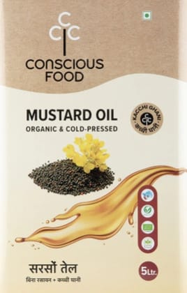 Conscious Food Mustard Oil Cold Pressed 5ltr Organic
