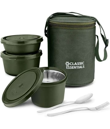 Classic Essenitals Stainless Steel Lunch Box 3 - Container ( Pack of 1 )
