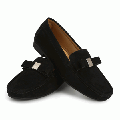 Bliss Casual Knotted Striped Suede-Classic Black / 3