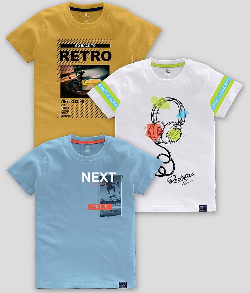 CODEZ Pack of 10 Boys Cotton Blend T-Shirt ( Multicolor )