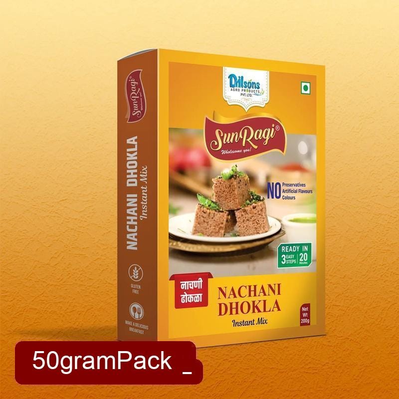 SunRagi Nachani Dhokla Instant Mix (50g) | Spongy Ragi Dhokla Premix | Quick Healthy Breakfast