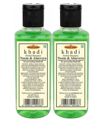 Khadi Herbal Neem & Aloevera Shampoo 420 mL Pack of 2