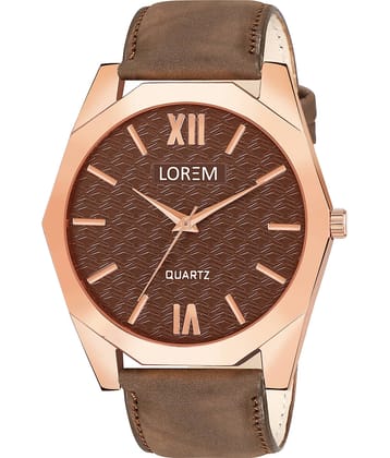 Lorem Tan Leather Analog Men's Watch