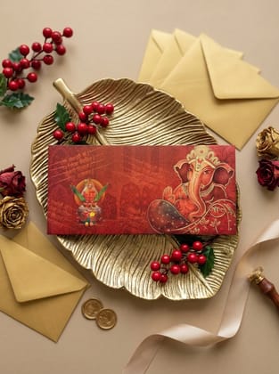 Divine Ganesha Money Envelope – Auspicious Designer Envelope for Wedding, Pooja & Festive Gifting