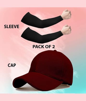 Alamos Pack of 2 Cotton Men's Cap ( Maroon )