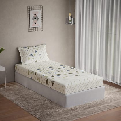 DDECOR - Vega Collection 100% Cotton Contemporary Pattern 144TC Single Bedsheet|152 CM X 224 CM| - Green