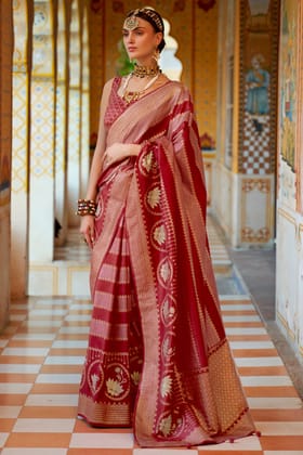 Red Woven Silk Saree