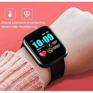 D-20-BLK Bluetooth Wireless Smart Watch Fitness Band for Boys, Girls, Men, Women  Kids  Sports Watch for All Smart Phones I Heart Rate and BP Monitor. (Black)