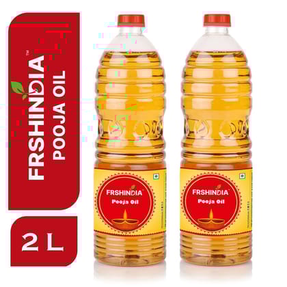 FRSHINDIA Divine Glow Pooja Oil: Illuminate Your Prayers with Purity | (Pack of 2) Sesame Oil PET Bottle (2 x 700 g)
