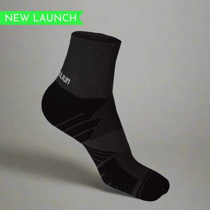 Heelium Bamboo Athletic Socks - 1 Pair-Black / UK 4-8