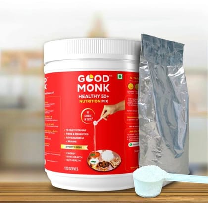 Healthy 50+ Nutrition Mix for Seniors Value Pack Jar - Improves Energy, Bone Health, Gut Health, Immunity & Mental Function-120 Serves Jar