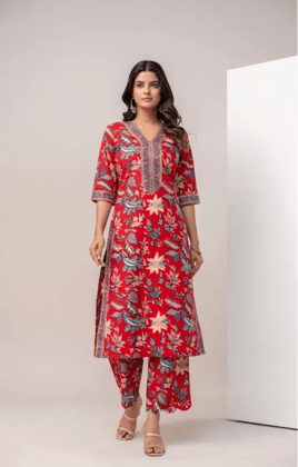 Red Blue Straight Suit