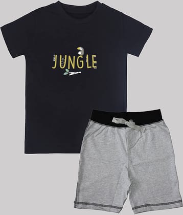 ETCHED DESIGN Pack of 1 Boys Cotton T-Shirt & Shorts Set ( Multicolor )