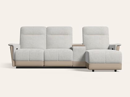 TuneIn Motorised 2 Seater Fabric Recliner with Console and Chaise LH (3-Years Warranty, Mushroom and Peanut) TuneIn Motorised 2 Seater Fabric Recliner with Console and Chaise LH (3-Years Warranty, Mushroom and Peanut)