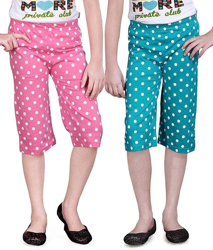 Sini Mini Pack of 2 Girls Cotton Capris ( )