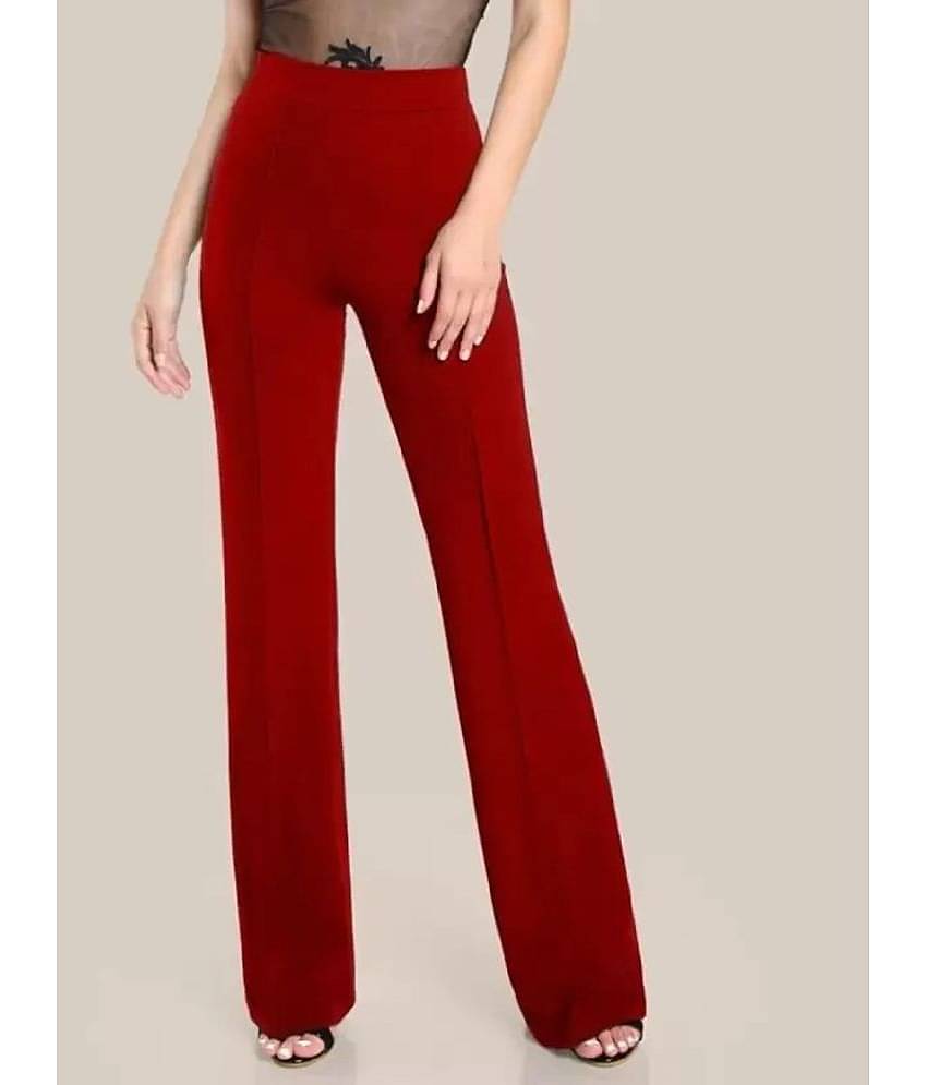 Gazal Fashions - Red Cotton Blend Flared Women's Bootcut Pants ( Pack of 1 )