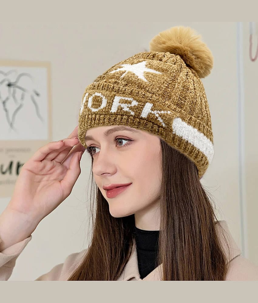 Alamos Brown Woollen Women's Cap ( Pack of 1 )