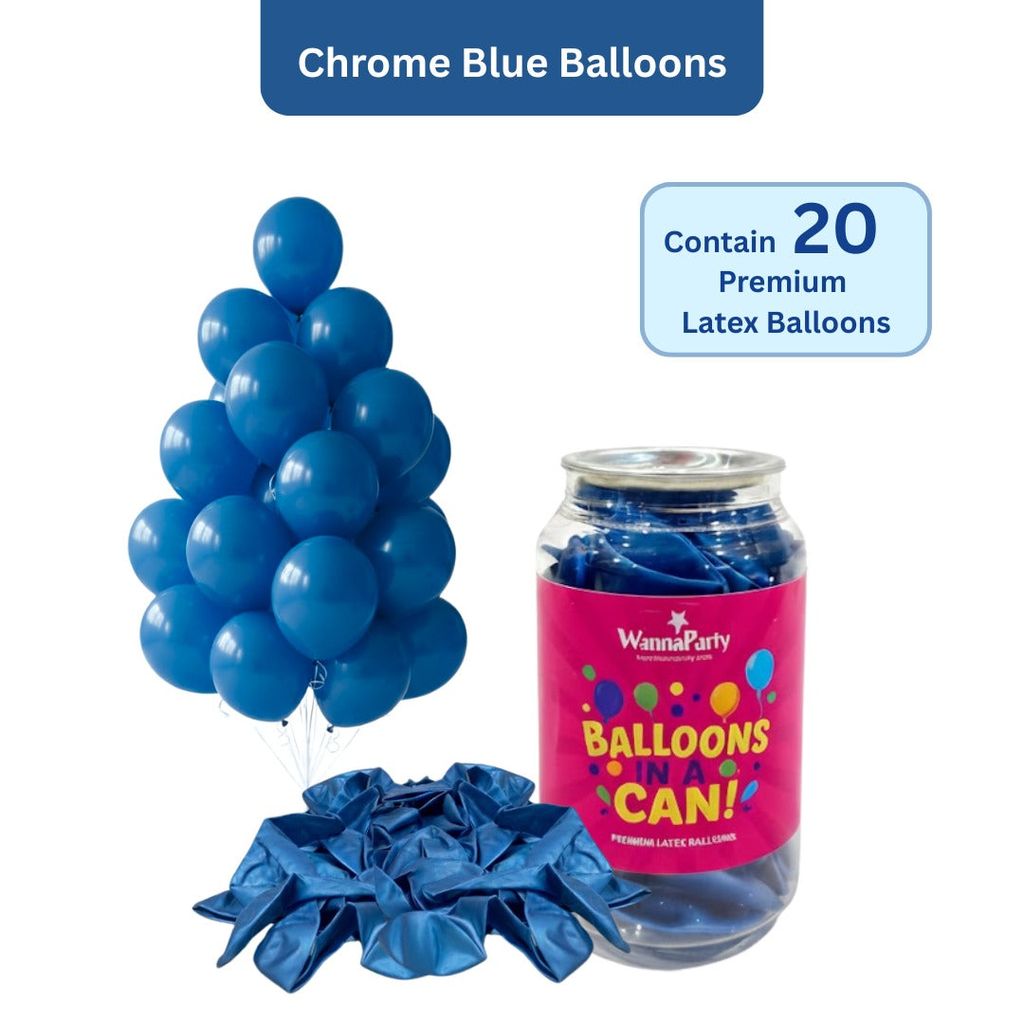 Chrome Blue Premium Latex Balloons 10" - 20PC - Party and Festive Needs | Buy online on ZillyBuy