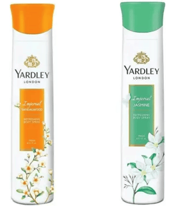 Yardley London IMPERIAL SANDALWOOD , IMPERIAL JASMINE Body Spray - For Women 150ml each,pack of 2