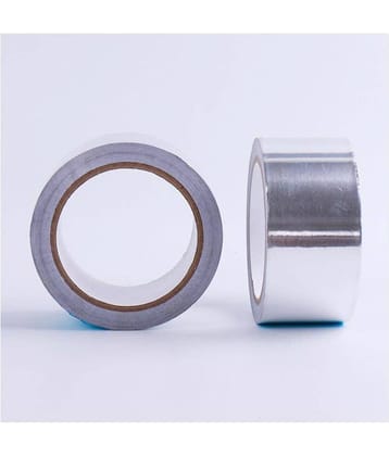 Aluminium 2" Inch self adhesive Dispenser Aluminium Foil Tape (Manual)  (Set of 2, Silver)