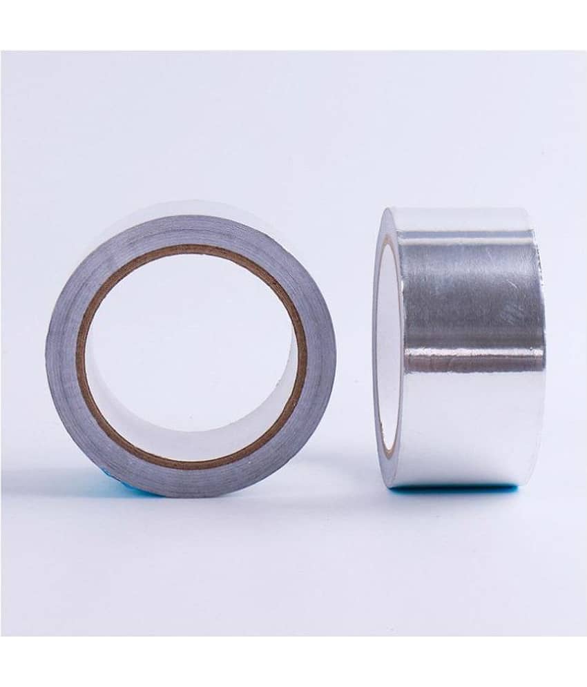 Aluminium 2" Inch self adhesive Dispenser Aluminium Foil Tape (Manual)  (Set of 2, Silver)