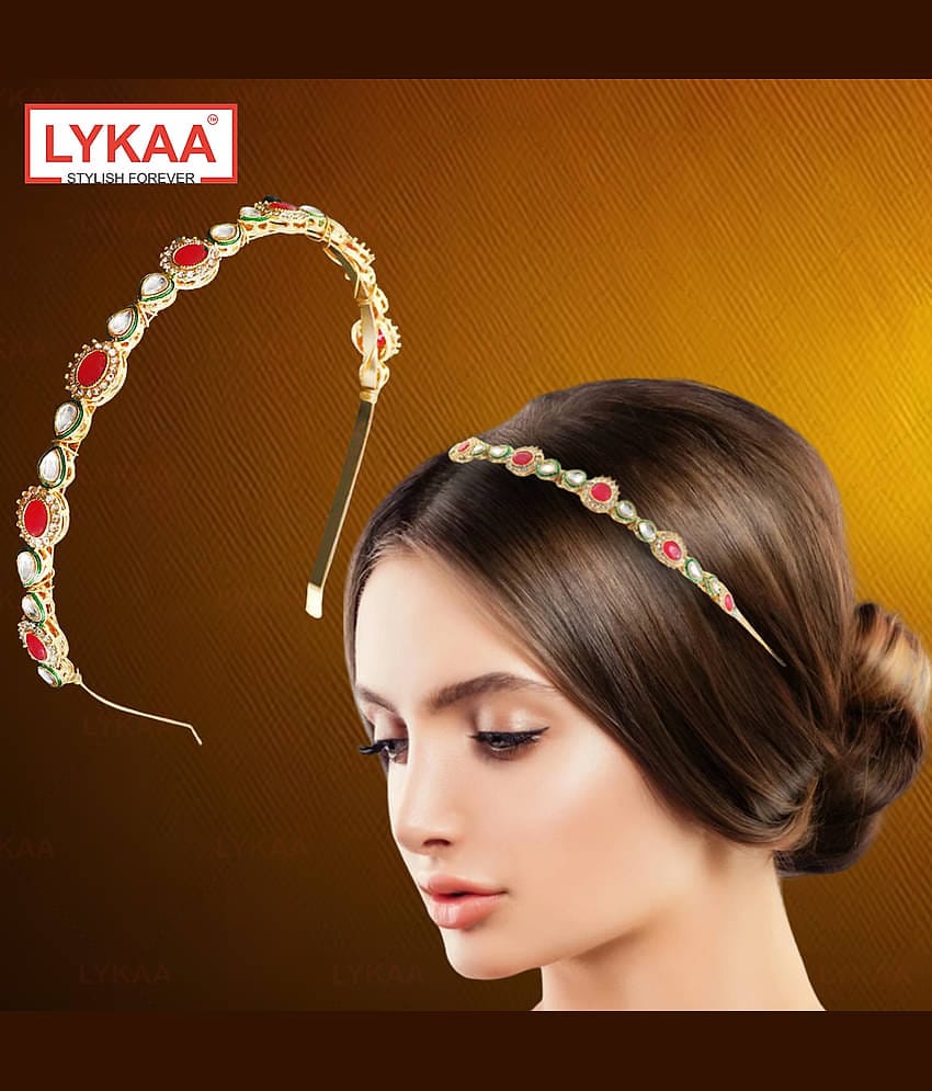 Lykaa Diamond Kundan Headband Elegant Tiara Indian Wedding Hair Accessories For Women - 1 Pcs