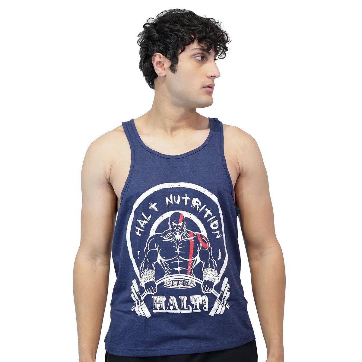 Halt Nutrition Gym Stringer-Blue / M